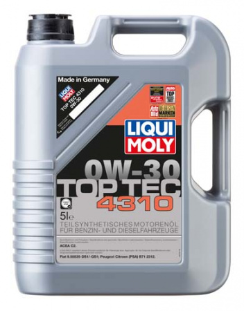 Полусинтетическое моторное масло Top Tec 4310 0W-30 (5 л)