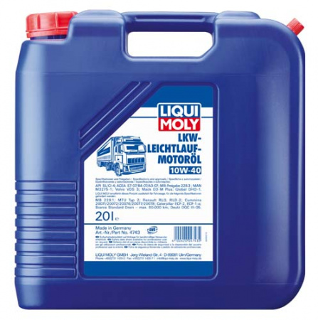 НС-синтетическое моторное масло LKW-Leichtlauf-Motoroil Basic 10W-40 (20 л)