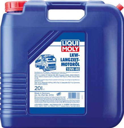 HC-синтетическое моторное масло LKW-Langzeit-Motoroil Basic 10W-40 (20 л)
