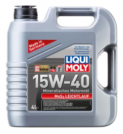 Минеральное моторное масло MoS2 Leichtlauf 15W-40 (4 л)